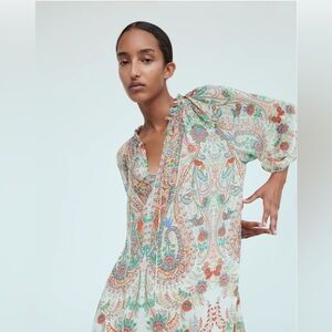 Zara Woman Paisley Print Short Dress, Multicolor